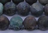 CCS765 15.5 inches 14mm round matte natural chrysocolla beads