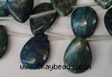 CCS92 Top-drilled 15*20mm flat teardrop dyed chrysocolla gemstone beads