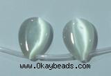 CCT1020 Top-drilled 13*18mm flat teardrop cats eye beads wholesale