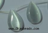 CCT1030 Top-drilled 14*22mm flat teardrop cats eye beads wholesale