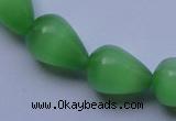 CCT19 14 inches 10*14mm teardrop green cats eye beads wholesale