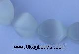 CCT24 14 inches 10*14mm twisted white cats eye beads wholesale