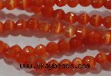 CCT310 15 inches 4mm faceted round cats eye beads wholesale