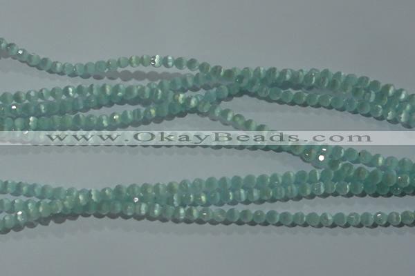 CCT323 15 inches 4mm faceted round cats eye beads wholesale