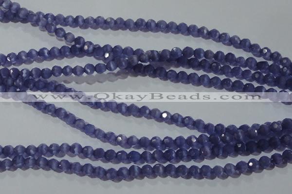 CCT347 15 inches 5mm faceted round cats eye beads wholesale