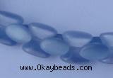 CCT37 14.5 inches 6*10mm drum-shaped light blue cats eye beads