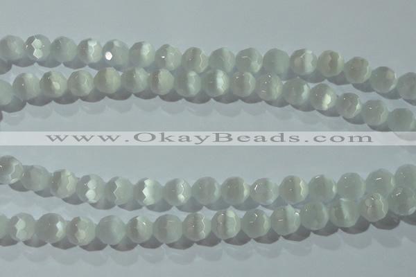 CCT371 15 inches 8mm faceted round cats eye beads wholesale