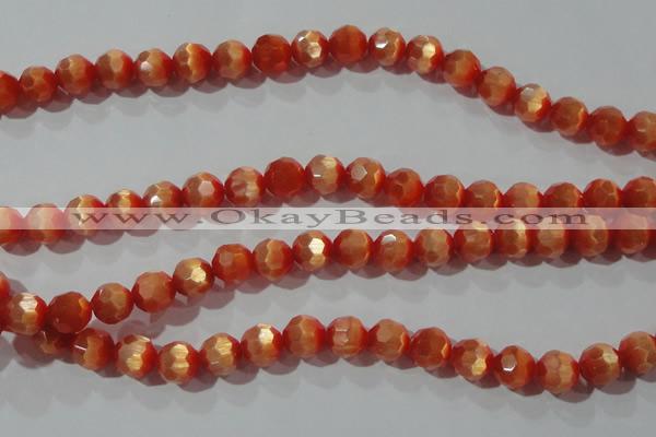 CCT373 15 inches 8mm faceted round cats eye beads wholesale