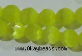 CCT375 15 inches 8mm faceted round cats eye beads wholesale