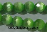 CCT379 15 inches 8mm faceted round cats eye beads wholesale