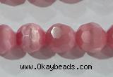 CCT391 15 inches 10mm faceted round cats eye beads wholesale