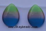 CCT44 14.5 inches 22*30mm flat teardrop mix color cats eye beads