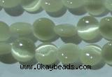 CCT450 15 inches 6mm flat round cats eye beads wholesale