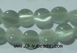 CCT451 15 inches 6mm flat round cats eye beads wholesale