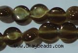 CCT458 15 inches 6mm flat round cats eye beads wholesale