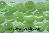 CCT460 15 inches 6mm flat round cats eye beads wholesale