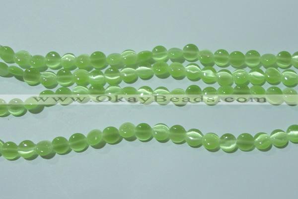 CCT460 15 inches 6mm flat round cats eye beads wholesale