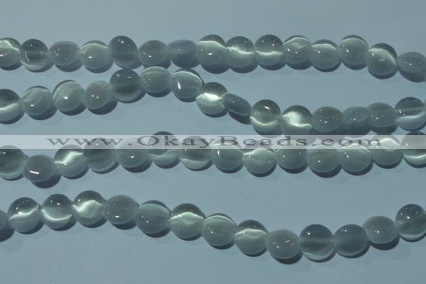 CCT482 15 inches 8mm flat round cats eye beads wholesale