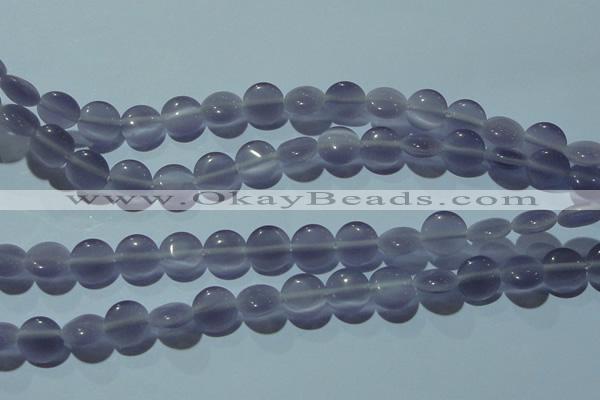 CCT490 15 inches 8mm flat round cats eye beads wholesale