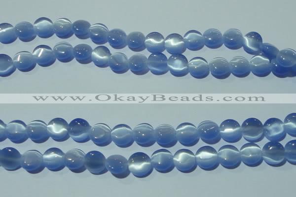 CCT493 15 inches 8mm flat round cats eye beads wholesale