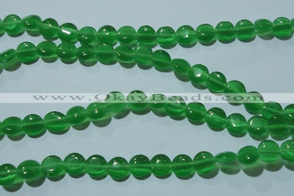 CCT497 15 inches 8mm flat round cats eye beads wholesale