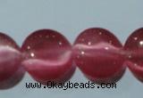 CCT513 15 inches 10mm flat round cats eye beads wholesale