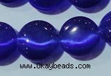 CCT525 15 inches 10mm flat round cats eye beads wholesale