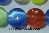 CCT526 15 inches 10mm flat round cats eye beads wholesale