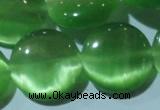 CCT575 15 inches 14mm flat round cats eye beads wholesale