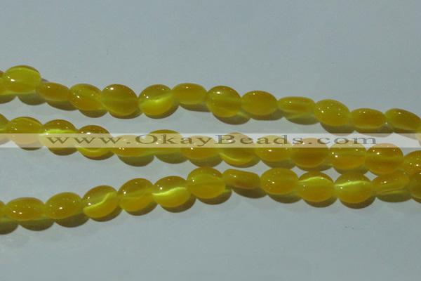 CCT670 15 inches 8*10mm oval cats eye beads wholesale