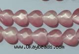 CCT962 15 inches 10*10mm faceted heart cats eye beads wholesale