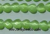 CCT965 15 inches 10*10mm faceted heart cats eye beads wholesale