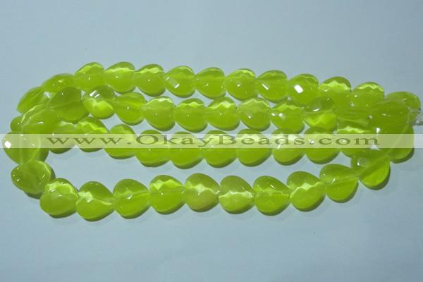 CCT985 15 inches 16*16mm faceted heart cats eye beads wholesale