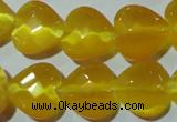 CCT986 15 inches 16*16mm faceted heart cats eye beads wholesale