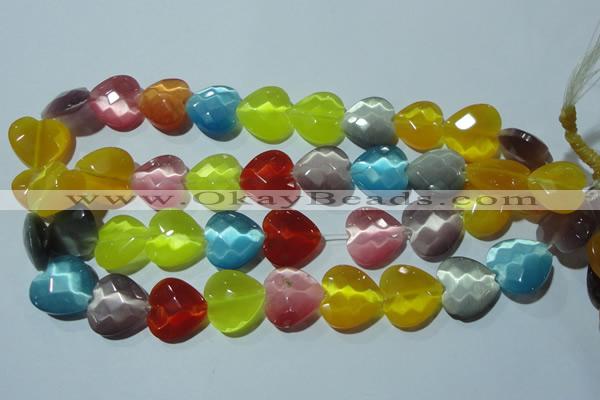 CCT992 15 inches 18*18mm faceted heart cats eye beads wholesale