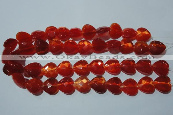 CCT993 15 inches 18*18mm faceted heart cats eye beads wholesale