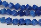 CCU101 15.5 inches 6*6mm cube dyed white jade beads wholesale