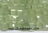 CCU1014 15 inches 4mm faceted cube prehnite beads