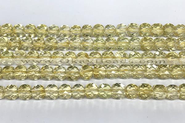 CCU1050 15 inches 8mm faceted cube citrine beads