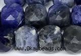 CCU1064 15 inches 8mm faceted cube sodalite beads