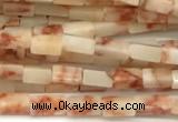 CCU1092 15 inches 2*4mm cuboid red net jasper beads