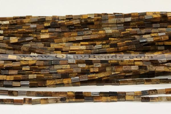 CCU1110 15 inches 2*4mm cuboid yellow tiger eye beads