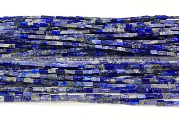 CCU1111 15 inches 2*4mm cuboid lapis lazuli beads