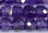 CCU1281 15 inches 6mm - 7mm faceted cube amethyst beads