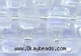 CCU1300 15 inches 9mm - 10mm faceted cube white crystal beads