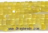 CCU1330 15 inches 2.5mm faceted cube yellow agate beads