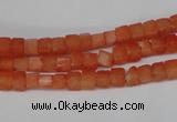 CCU15 15.5 inches 4*4mm cube dyed white jade beads wholesale