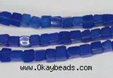 CCU18 15.5 inches 4*4mm cube dyed white jade beads wholesale