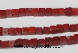 CCU21 15.5 inches 5*5mm cube red jasper beads wholesale