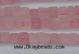 CCU300 15.5 inches 4*4mm cube rose quartz beads wholesale